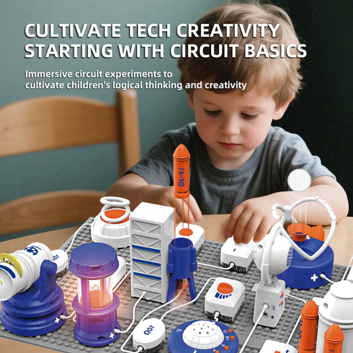 Ponilyer Science Toy Sets, AI Intelligent Voice Physics Circuit Electronic Building Block Puzzle Toy STEM Education Toy 