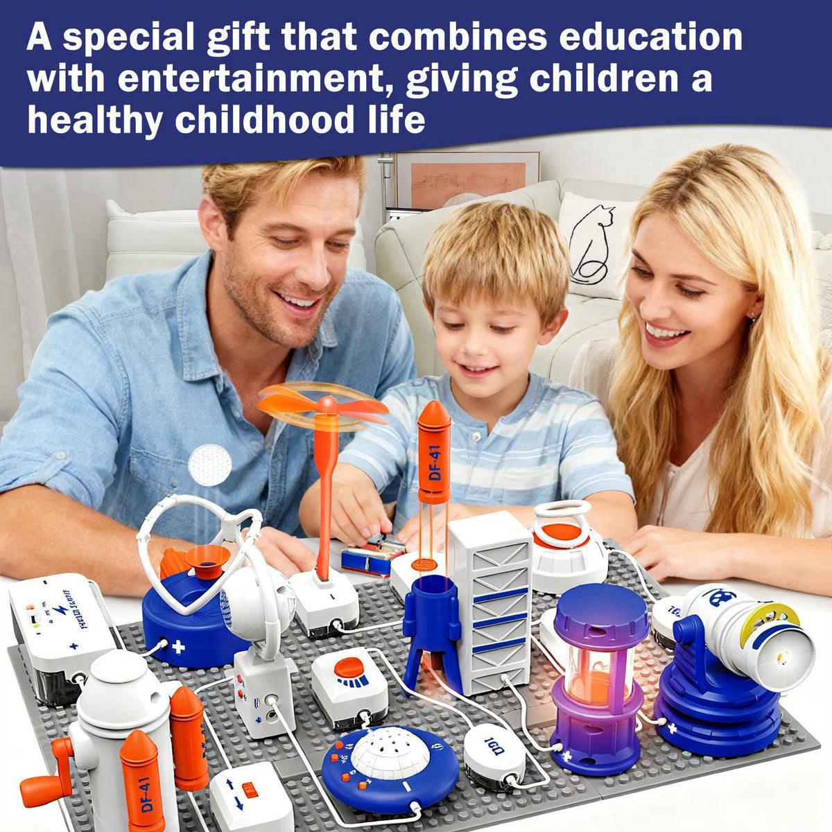 Ponilyer Science Toy Sets, AI Intelligent Voice Physics Circuit Electronic Building Block Puzzle Toy STEM Education Toy 