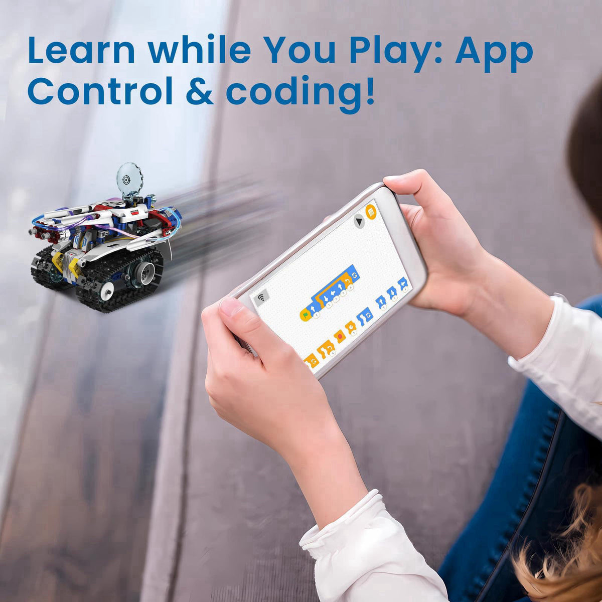 HPROMOT STEM Robot Building Kit for Kids Ages 6-16 | 603 PCS 5-in-1 | 4 Control Modes | APP & Remote Control | Rechargea