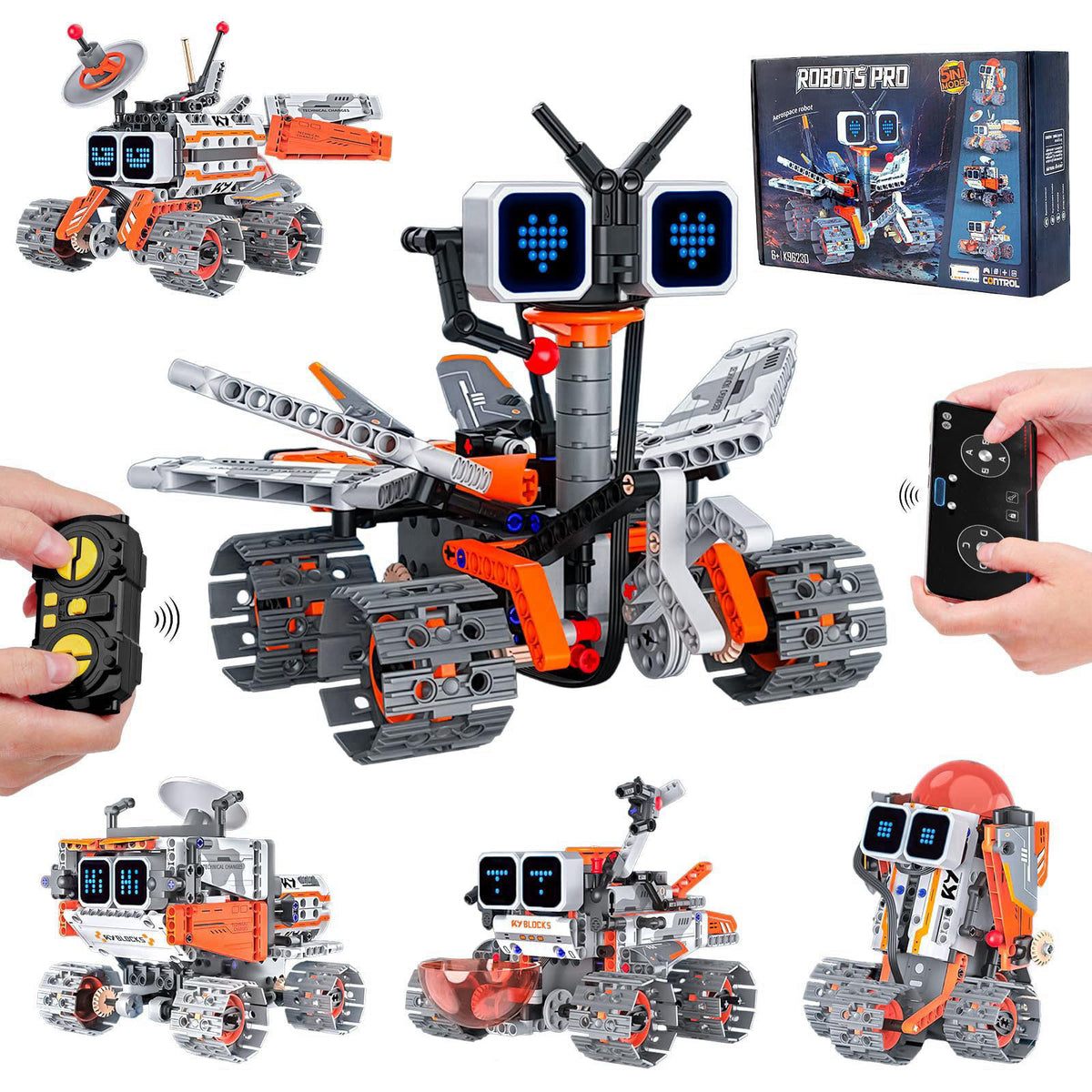 Aptrbg 5-in-1 STEM Robot Building Kit, App & Remote Control, Ages 8-12 – product photo (Building Sets)