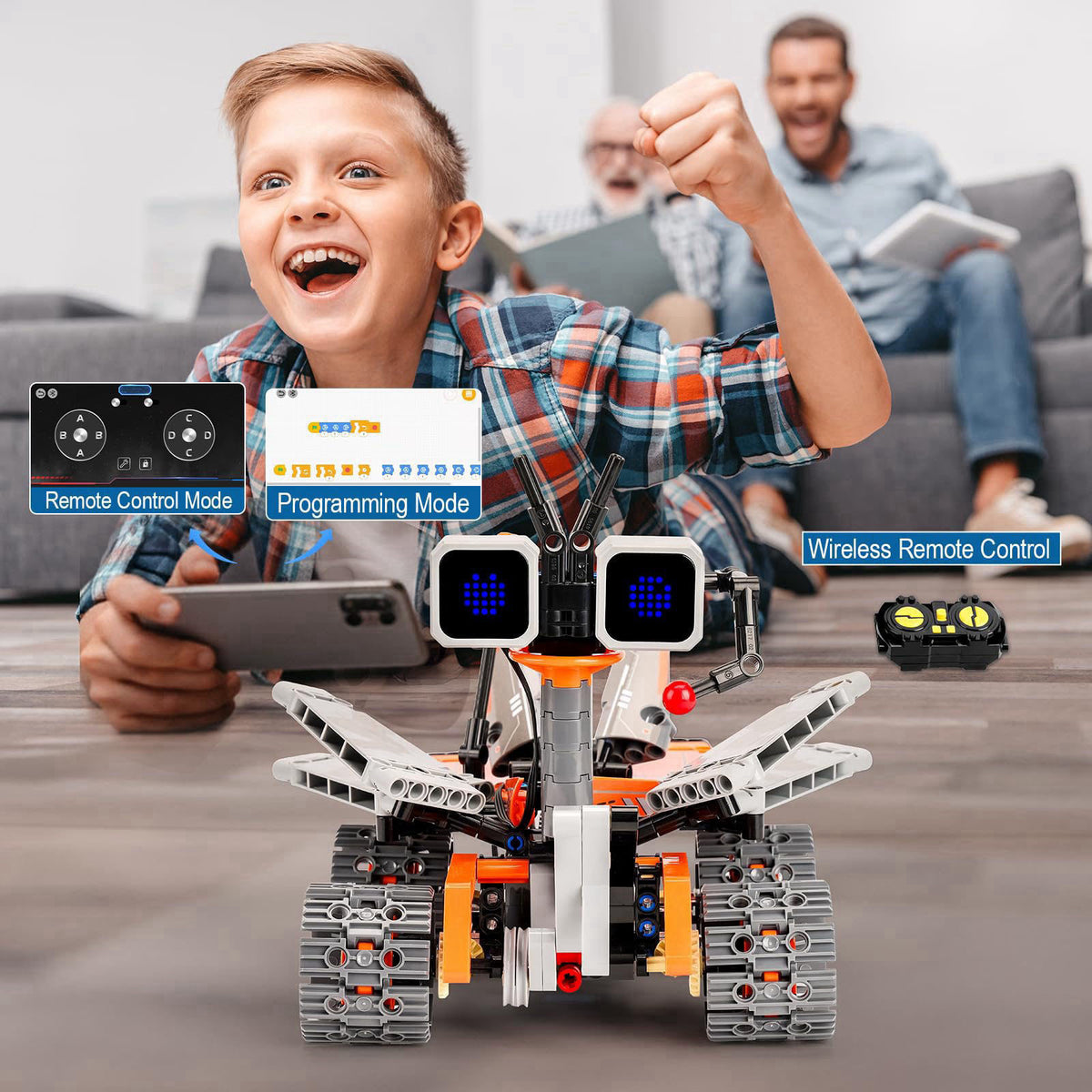 Aptrbg 5-in-1 STEM Robot Building Kit, App & Remote Control, Ages 8-12 – close-up detail