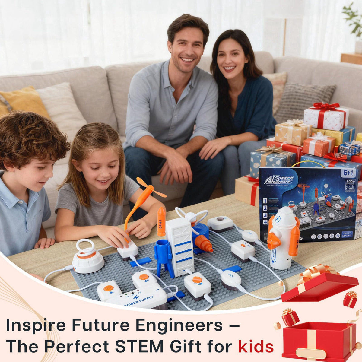 TINYLENS Science Kits for Kids, Space Theme Circuit Exploration Kits with 300+ Projects & Voice Control, STEM Toys Elect