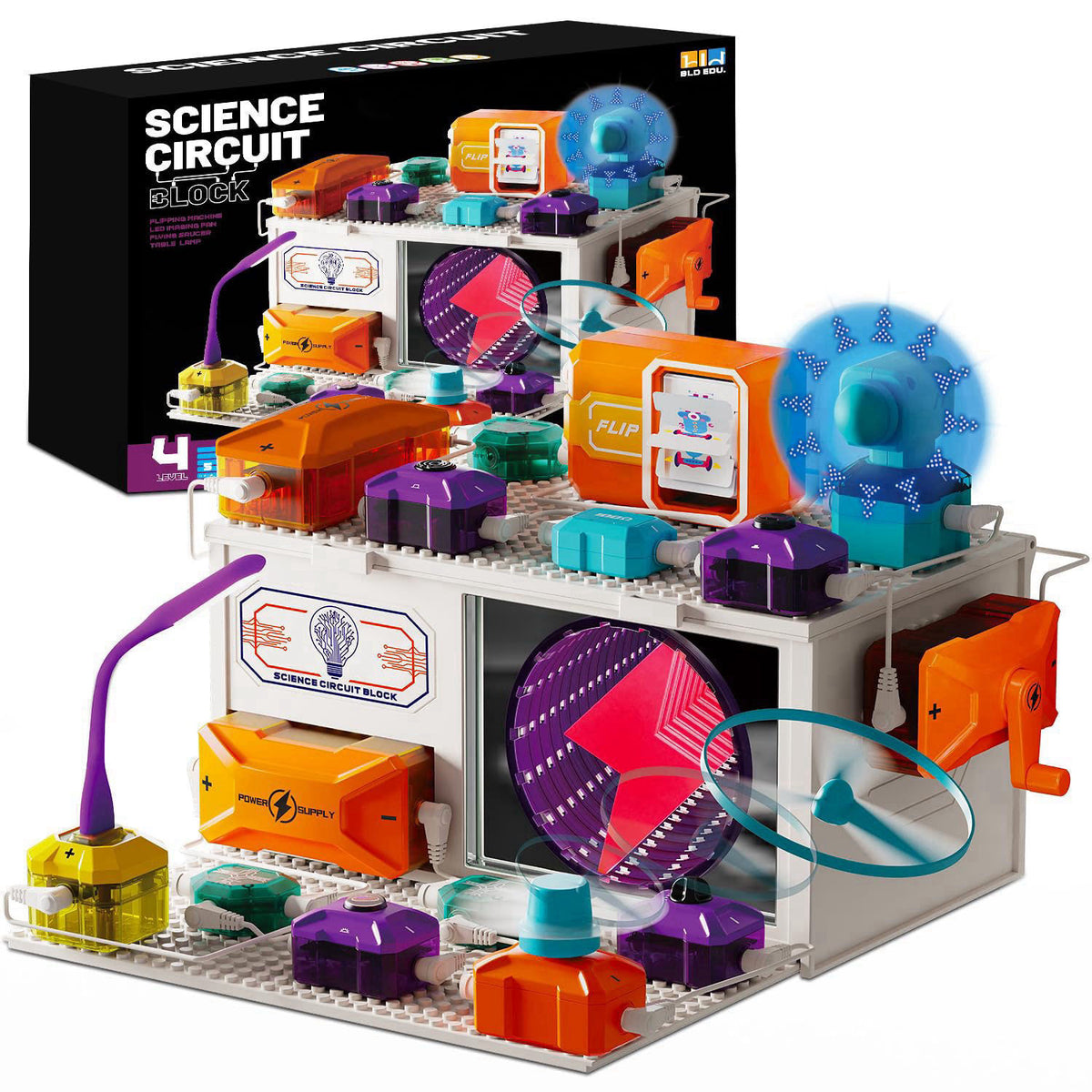 Dollox Science Kits for Kids – Level 4 Electrical Circuit Blocks with 380+ Projects, Educational Electronics Toy for Boy