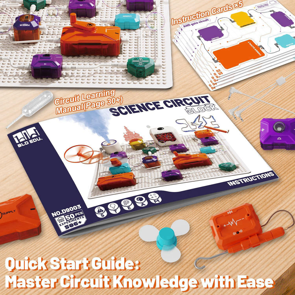 Gohero Science Kits for Kids - STEM Kits for Kids, Electronics Exploration Kit, Over 420 Projects, 50 Circuit Parts with
