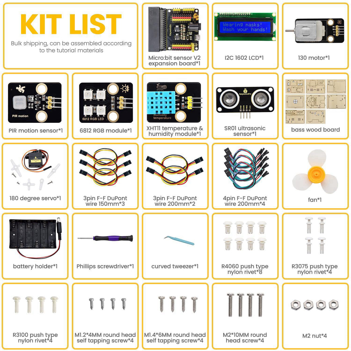 KEYESTUDIO Smart House Kit for Micro:bit V2(not Included), DIY Microbit Home Automation Educational STEM Kit for Beginne