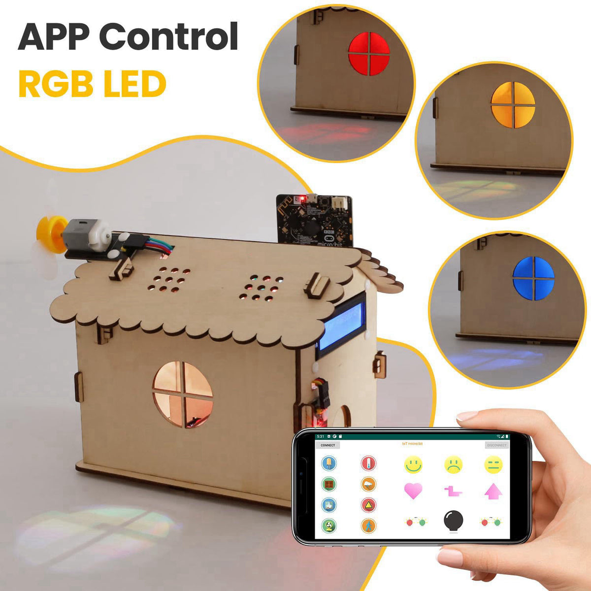 KEYESTUDIO Smart House Kit for Micro:bit V2(not Included), DIY Microbit Home Automation Educational STEM Kit for Beginne