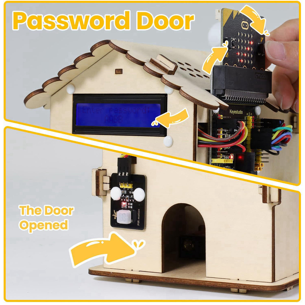 KEYESTUDIO Smart House Kit for Micro:bit V2(not Included), DIY Microbit Home Automation Educational STEM Kit for Beginne