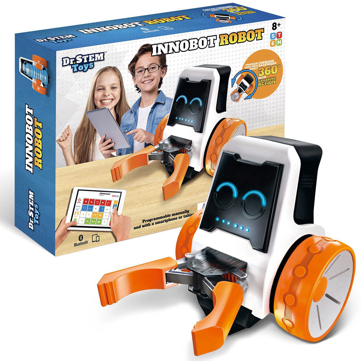 Dr. STEM Toys Innobot Coding Robot Toy | Robotics Science Kit for Kids Ages 8 & Up | Bluetooth Enabled, Easy to Build & 