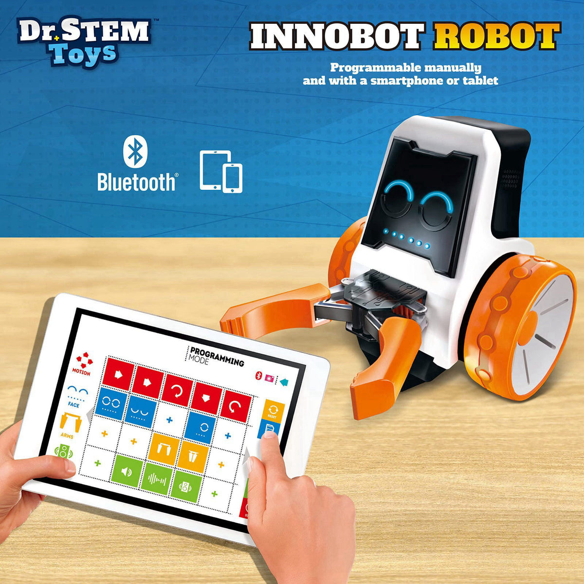 Dr. STEM Toys Innobot Coding Robot Toy | Robotics Science Kit for Kids Ages 8 & Up | Bluetooth Enabled, Easy to Build & 