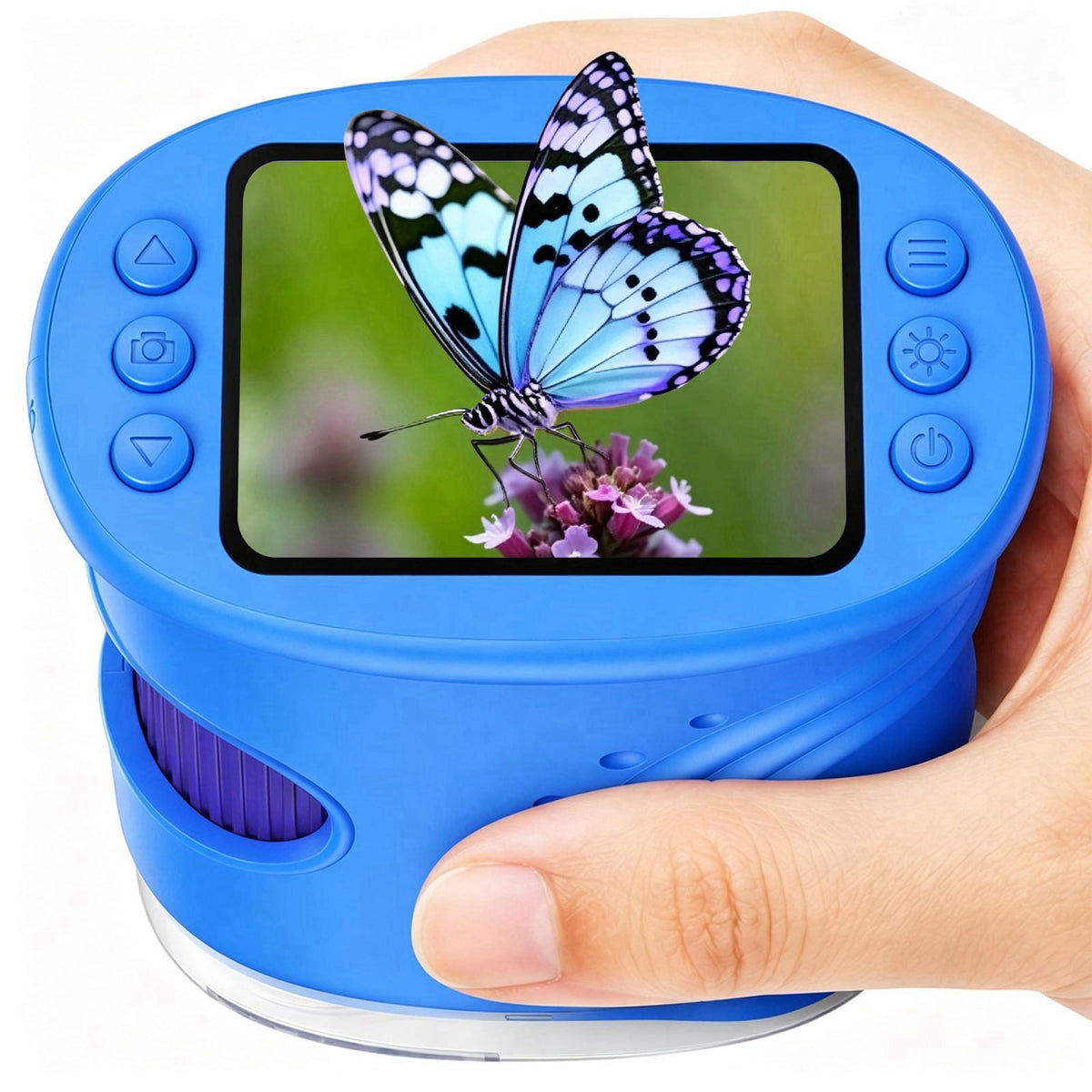 ASPOVEN 4K 1000X Handheld Digital Microscope for Kids with 2.0" IPS Screen(Blue) – Blue, Plastic