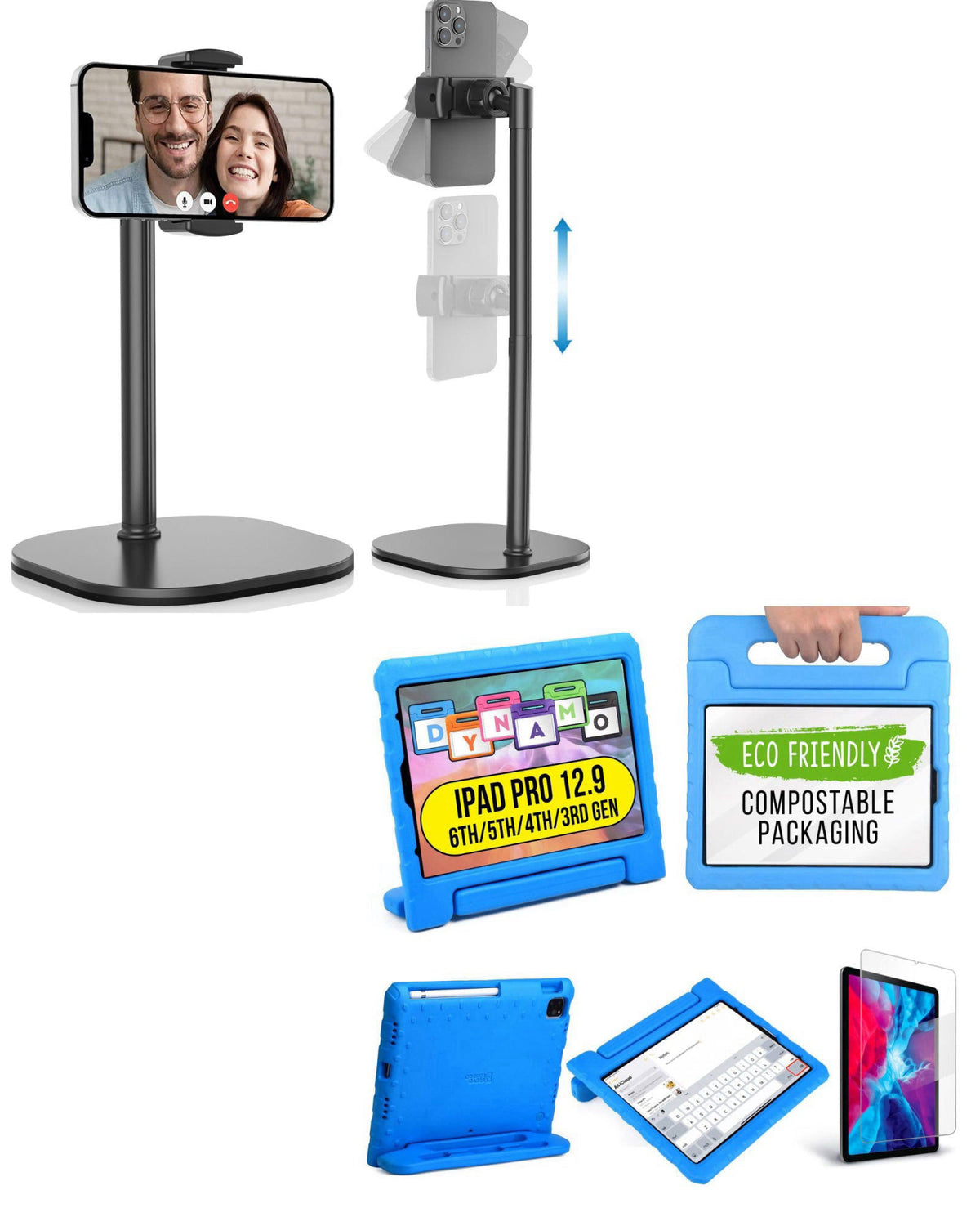 Cooper Cases Kid's Entertainment & Connectivity Bundle: Cooper Dynamo iPad Stand + ChatStand Phone Stand - Compatible wi