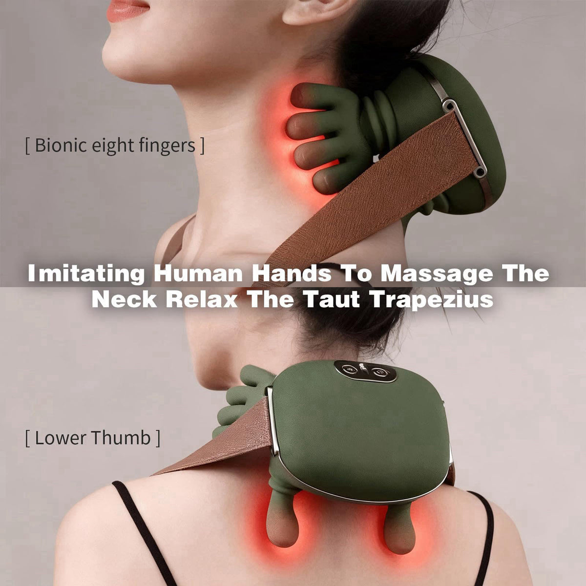 Dojavop Neck Massager with Heat for Pain Relief Deep Tissue Cordless Neck and Shoulder Massager with Heat and Fingers Bi