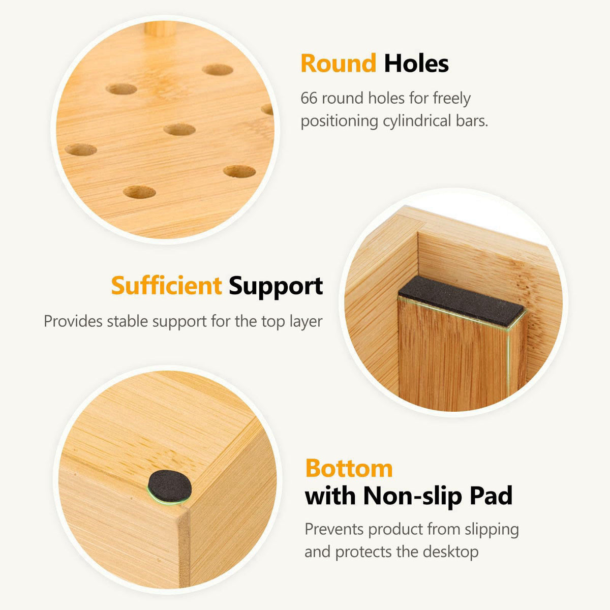 Homde Office Charging Station Organizer: 2 Layer Charger Holder (Natural) – alternate angle