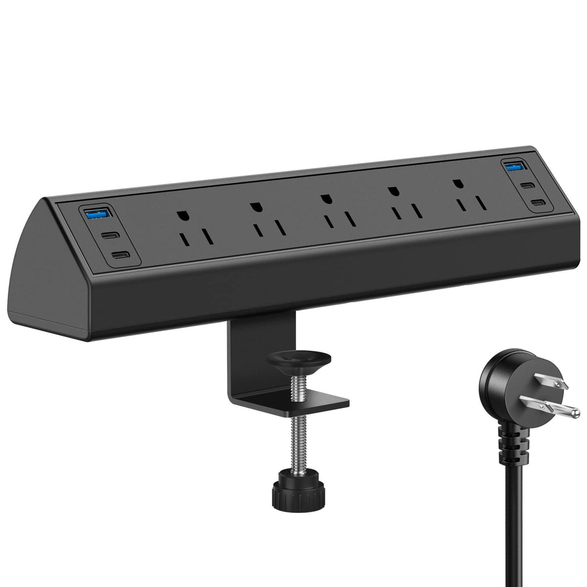 Jgstkcity Desk Clamp Power Strip USB C,40W Total Fast Charging Station,4 PD 20W USB C Ports,Desk Edge Mount Surge Protec