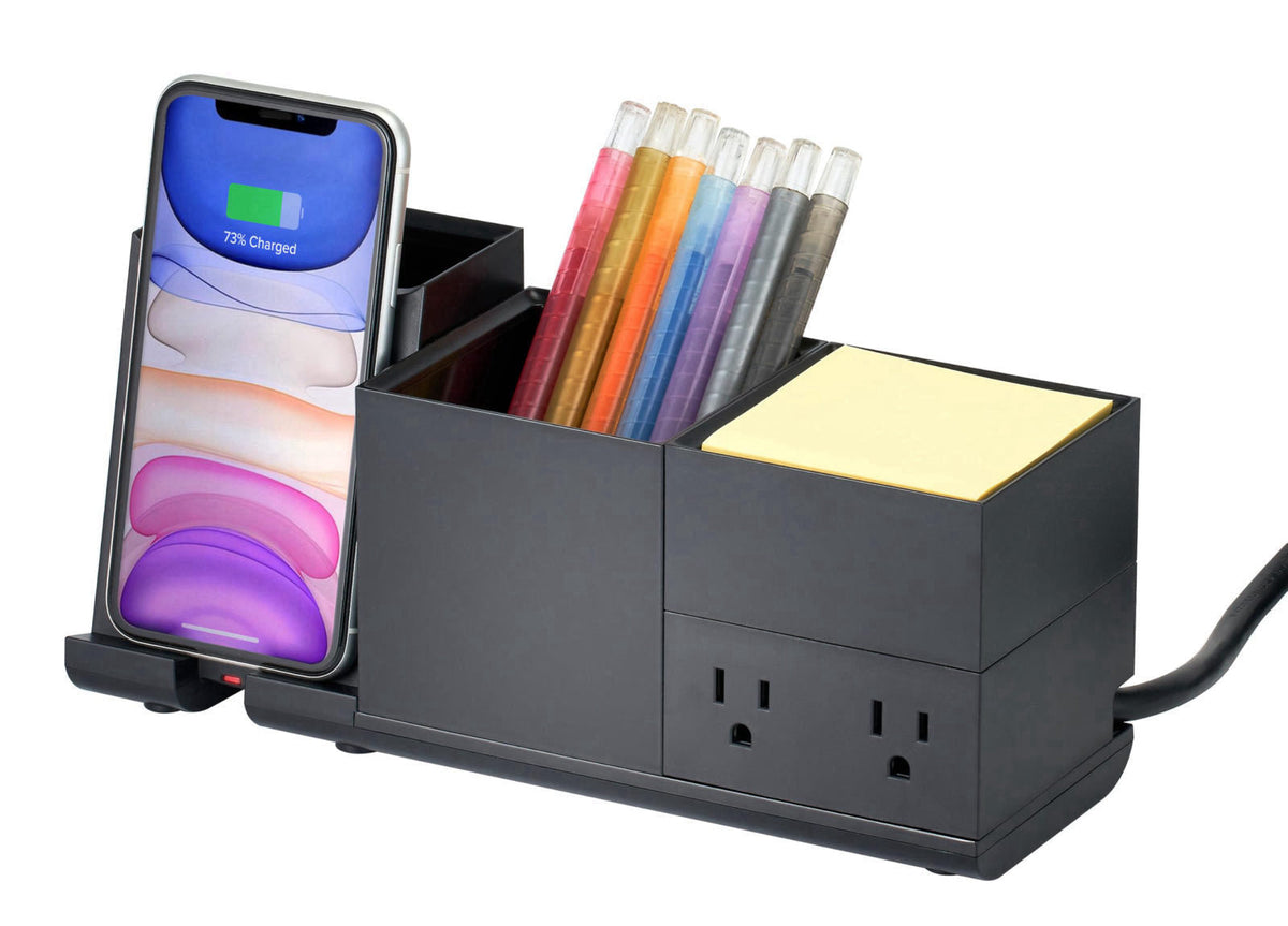 Bostitch Konnect Qi Certified Wireless Charging Desk Accessory Kit with Pencil Cups – product photo (Drawer Organizers)