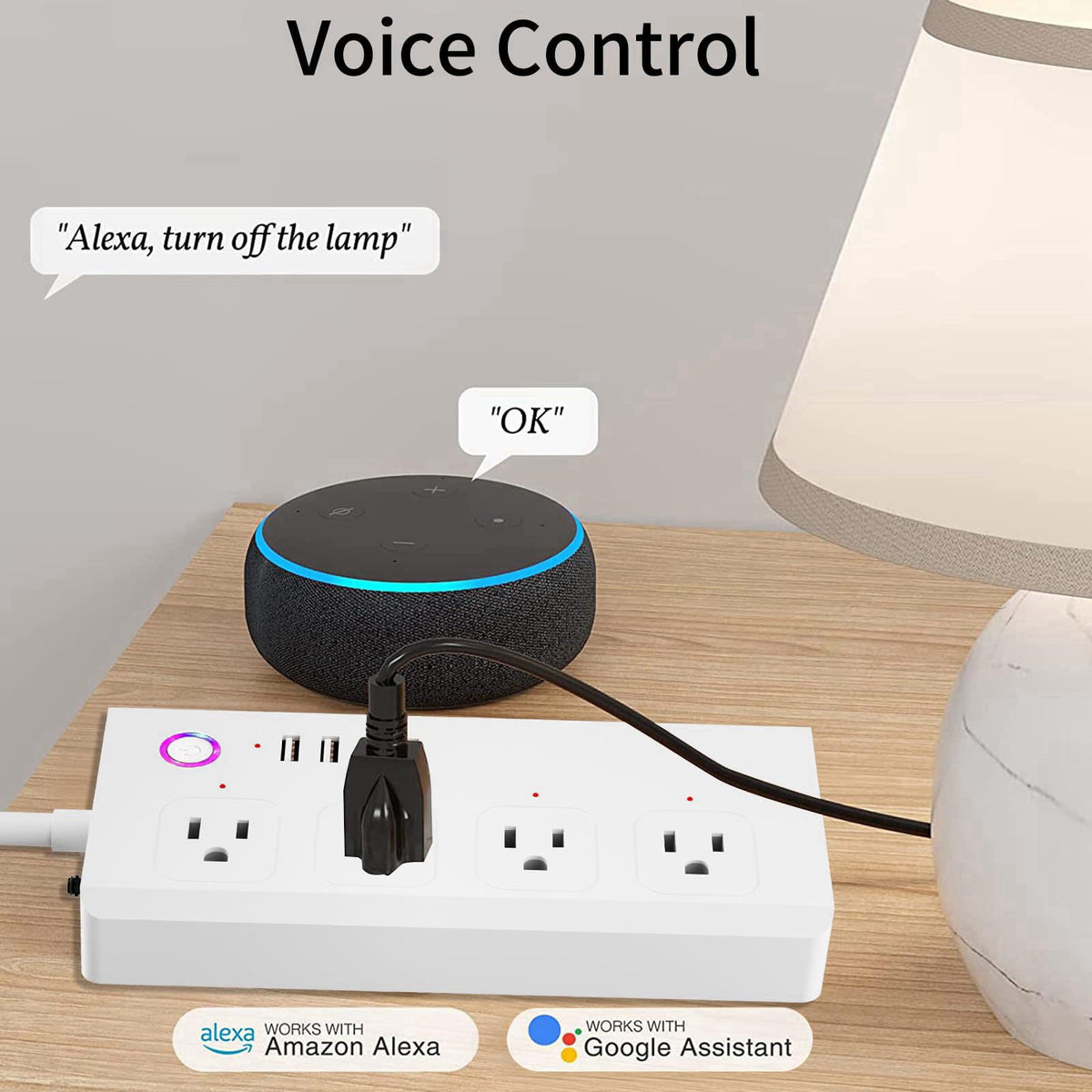 UseeLink Smart Plug Power Strip, WiFi Surge Protector Compatible with Alexa Google Home, Smart Outlets with 4 USB 4 Char
