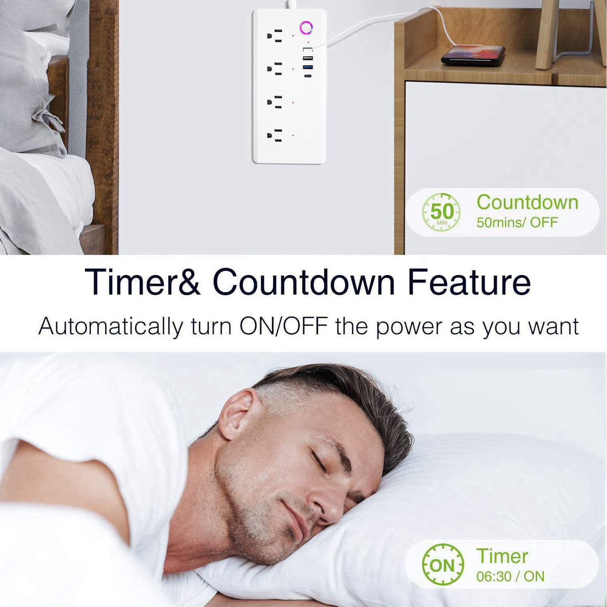 UseeLink Smart Plug Power Strip, WiFi Surge Protector Compatible with Alexa Google Home, Smart Outlets with 4 USB 4 Char