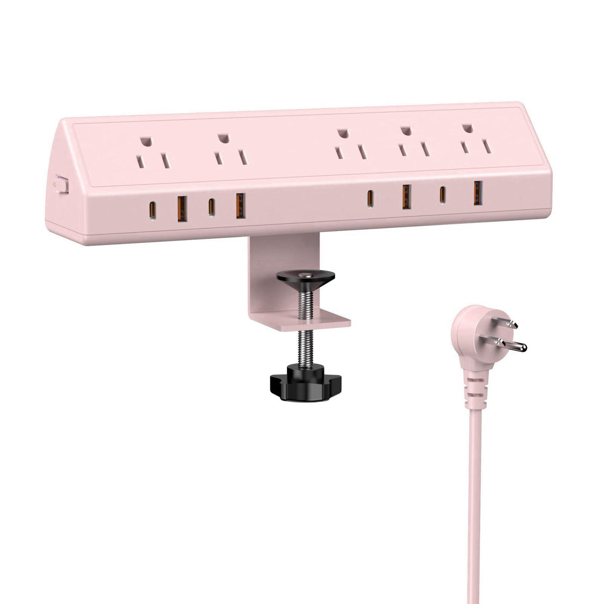 Jgstkcity Desk Clamp Power Strip USB C 65W,Surge Protector,Pink – Pink, Polycarbonate
