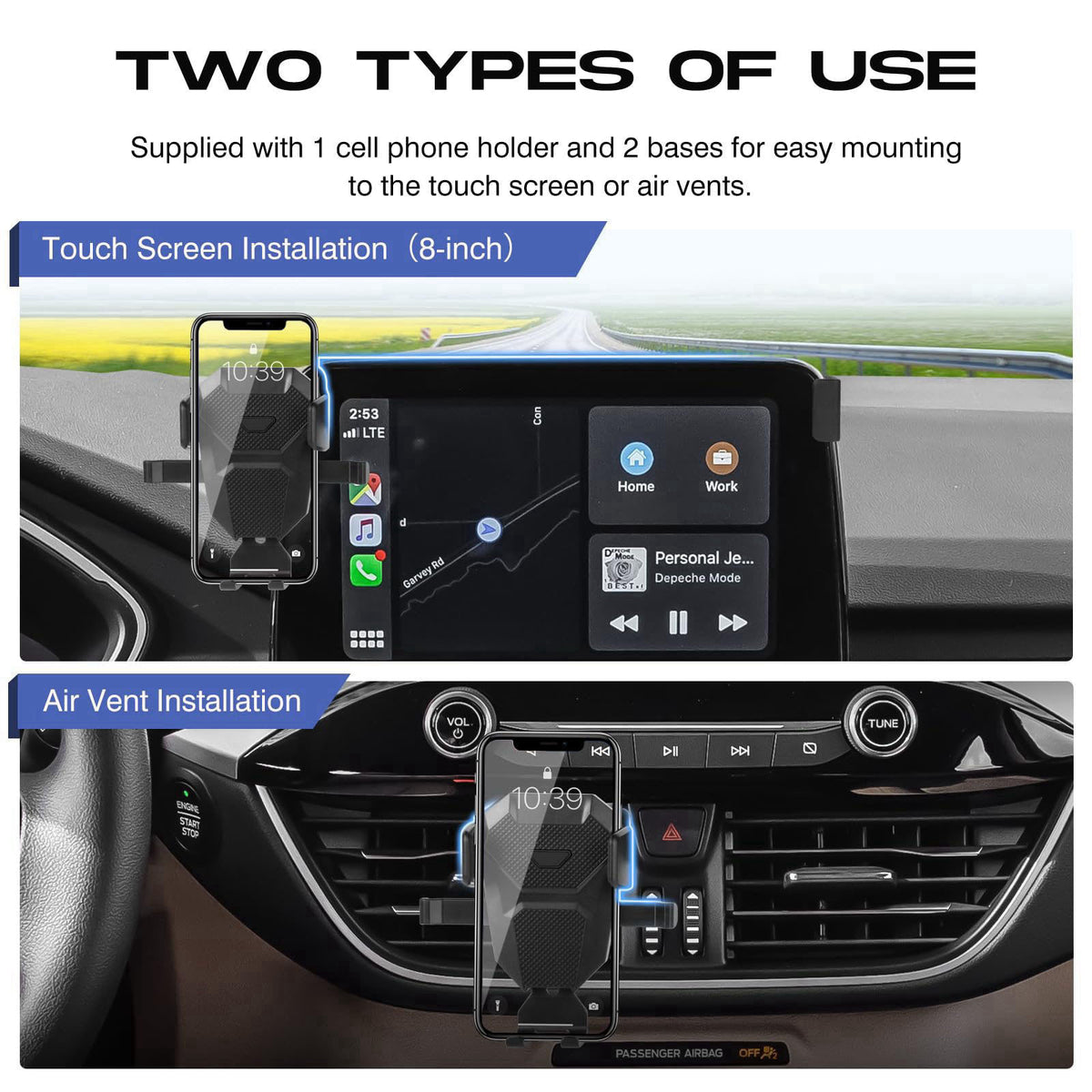 Sunsdrew Car Phone Holder for Ford Explorer 2020–2024 (6th Gen) — Custom-Fit Center Display Mount for 8-Inch Screen Only