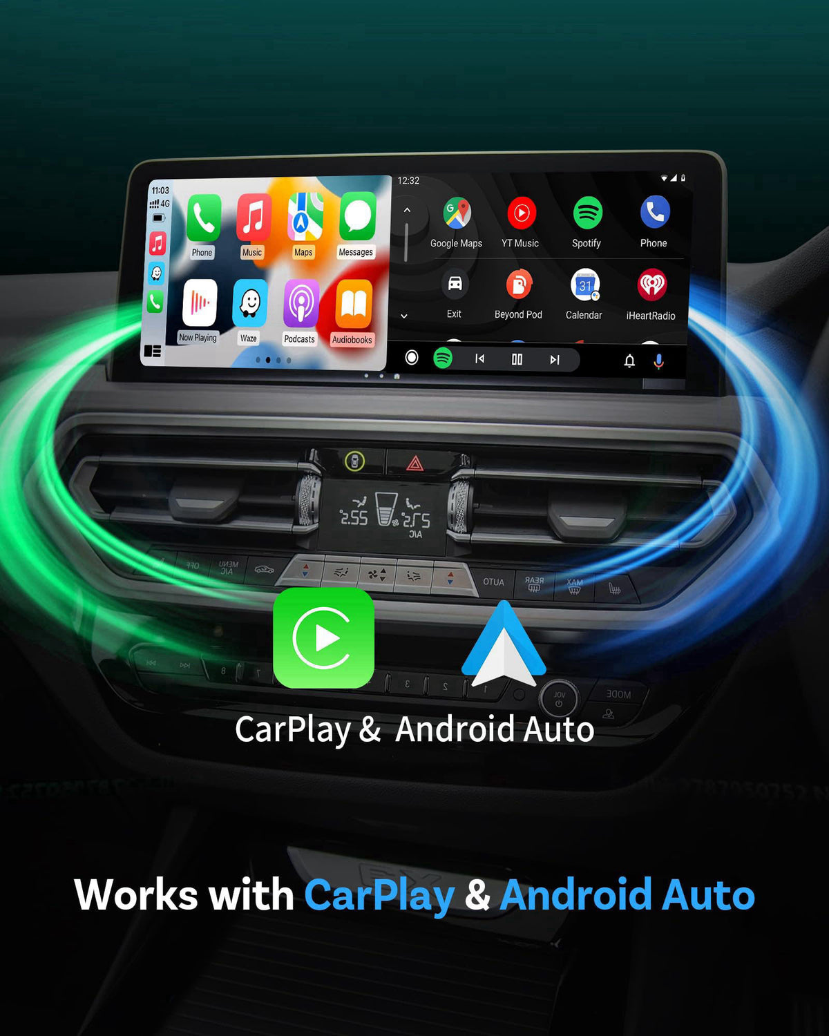 OTTOCAST Mini 2-in-1 Wireless CarPlay/Android Auto Adapter,Auto-Reconnect – close-up detail