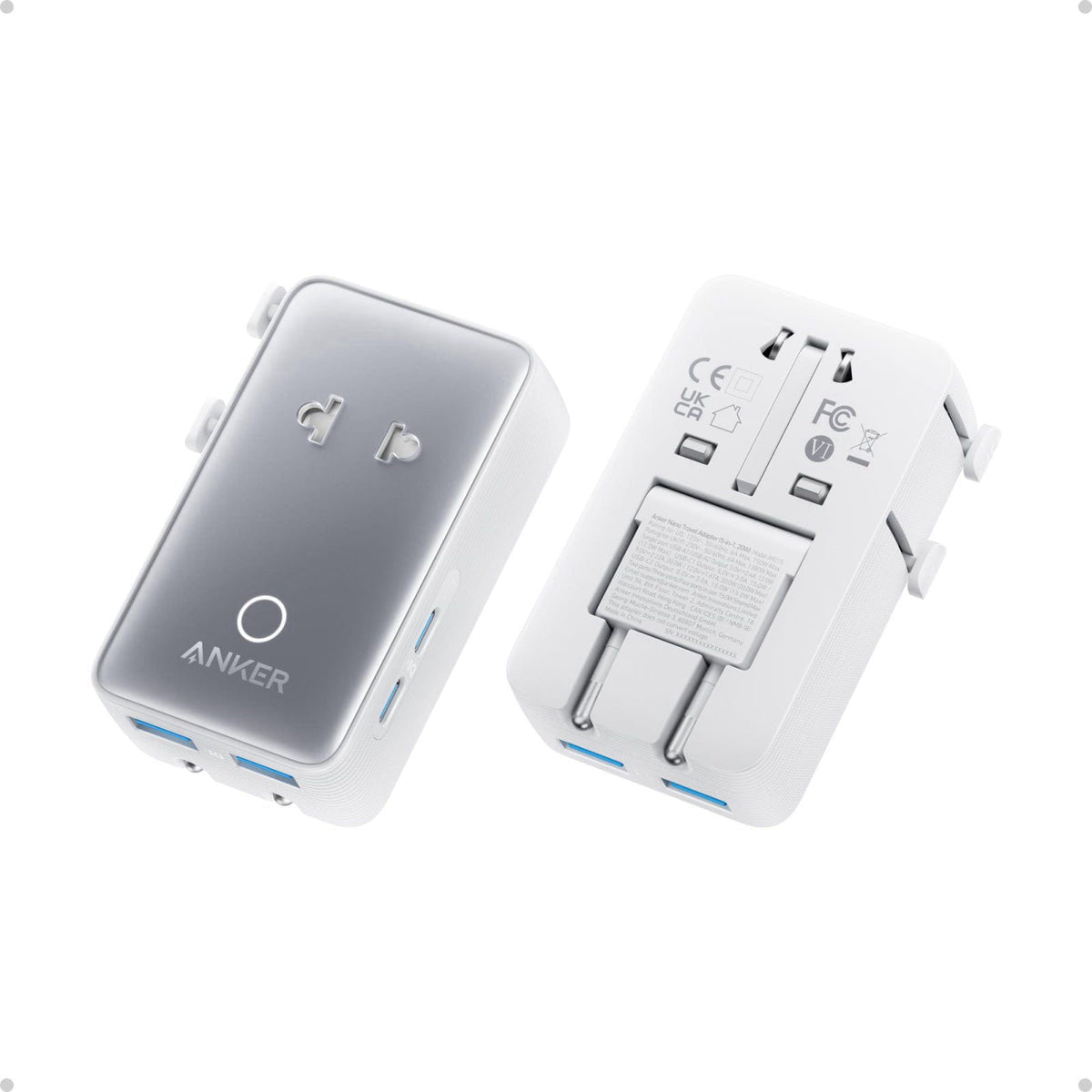 Anker Nano Travel Adapter (1-Pack), 2 USB-C Universal Charger, 20W – product photo (Adapters)