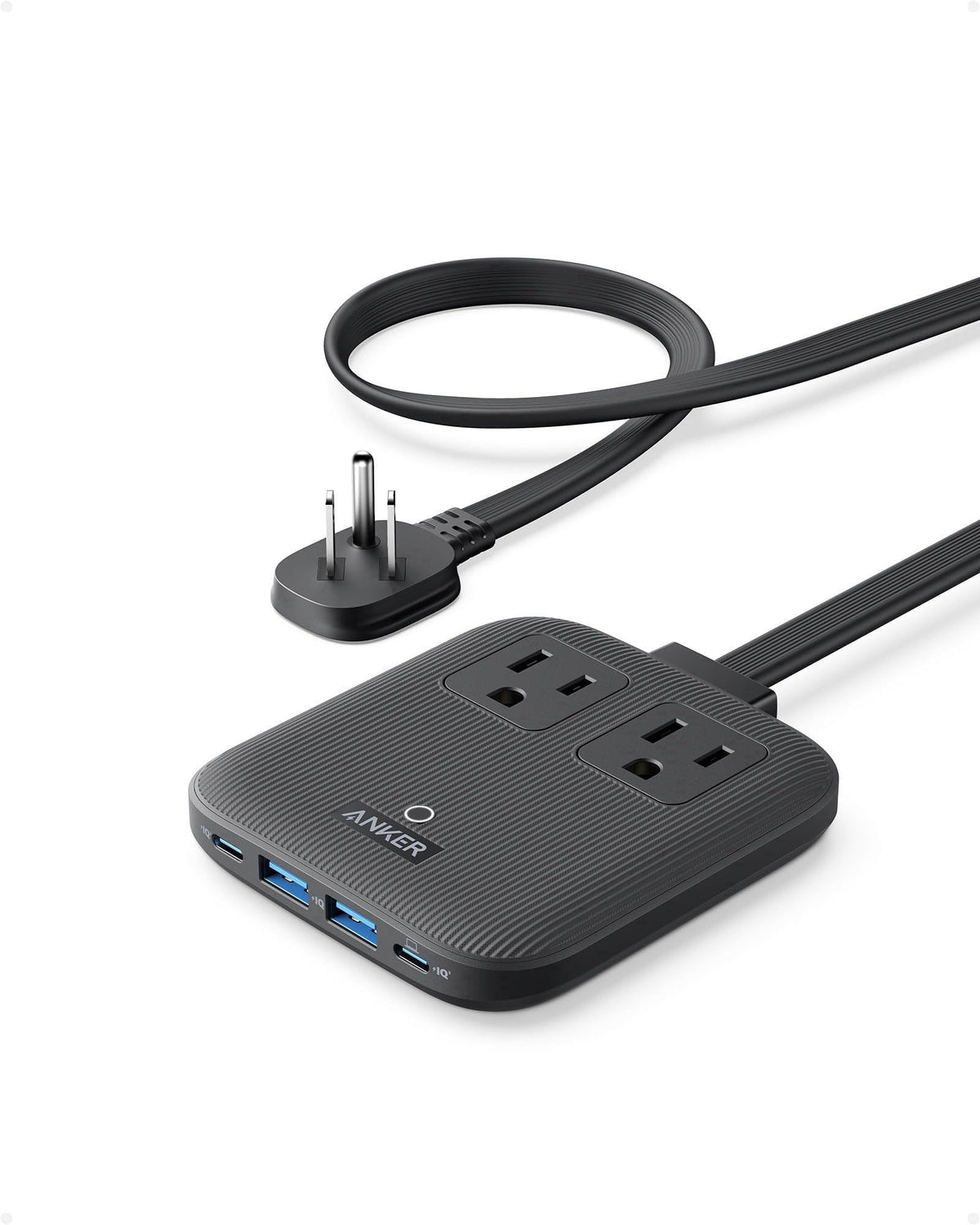 Anker Travel Power Strip, Anker Nano 67W Max 6-in-1 USB C Charger, 2 USB C – 3.94 × 3.66 × 0.75 in 4.13 × 2.06 × 1.02 in