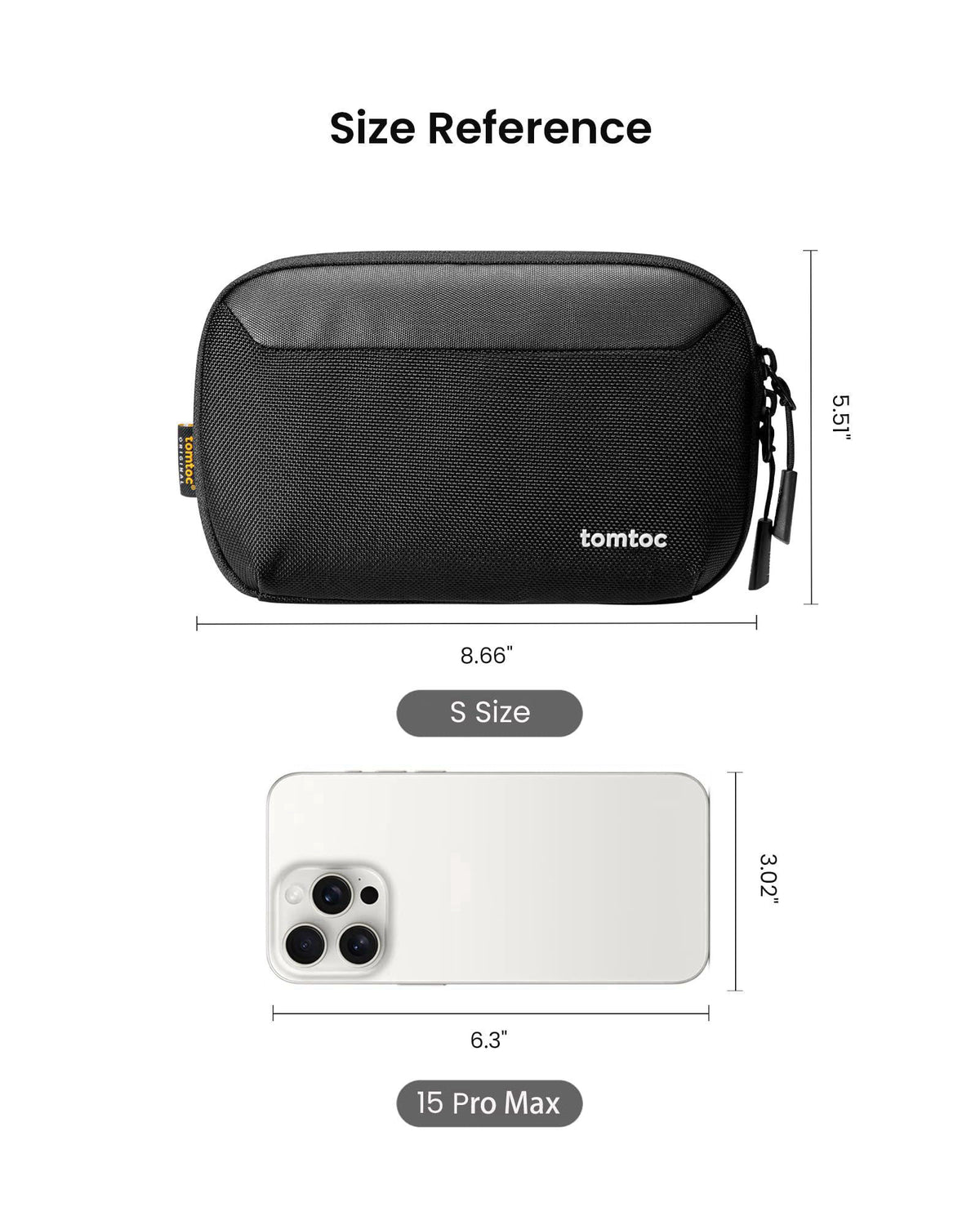tomtoc Travel Cable Organizer Pouch, Electronics Accessories Organizer Portable Waterproof Double Accessories Carry Case