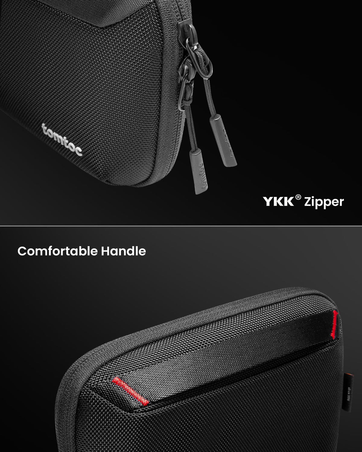 tomtoc Travel Cable Organizer Pouch, Electronics Accessories Organizer Portable Waterproof Double Accessories Carry Case