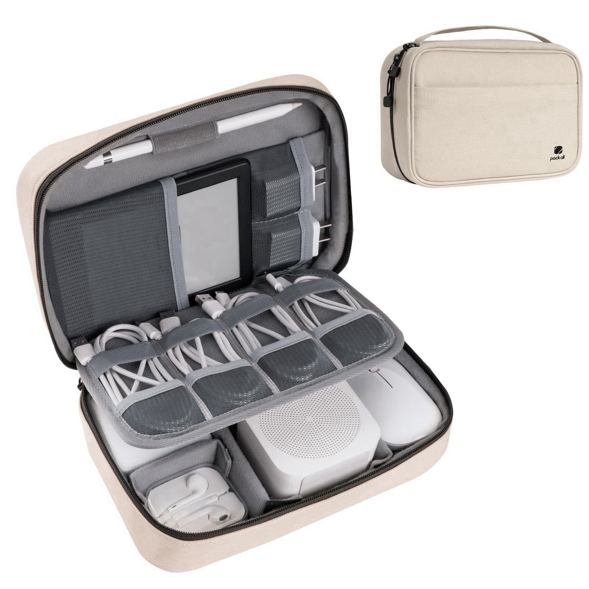 pack all Electronic Organizer Plus, Shockproof Cable Organizer Bag – product photo (Cable Organizer Bags &amp; Cases)