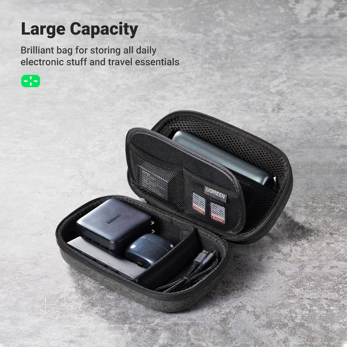UGREEN Electronic Organizer Travel Case Pouch Bag Accessories Portable Waterproof Storage Bag Travel Essentials with Cab