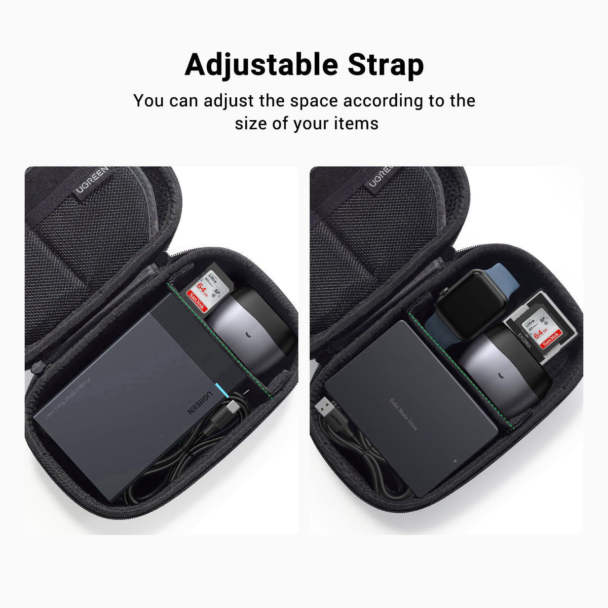 UGREEN Electronic Organizer Travel Case Pouch Bag Accessories Portable Waterproof Storage Bag Travel Essentials with Cab