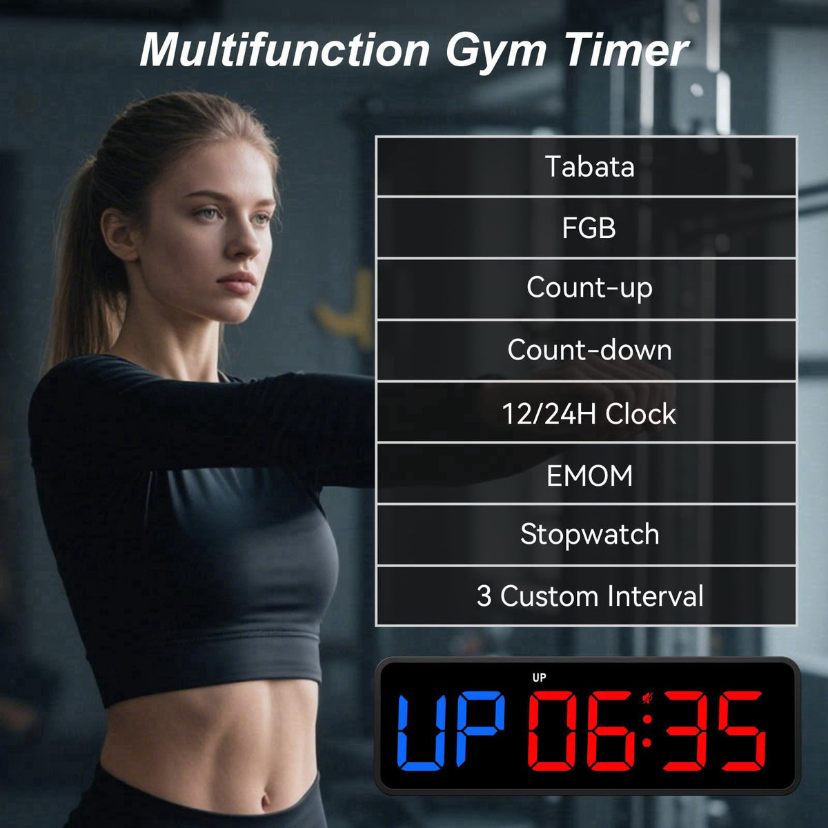 Acedeck Portable Gym Timer Clock: Fitness Digital Clock with Strong Magnet – close-up detail