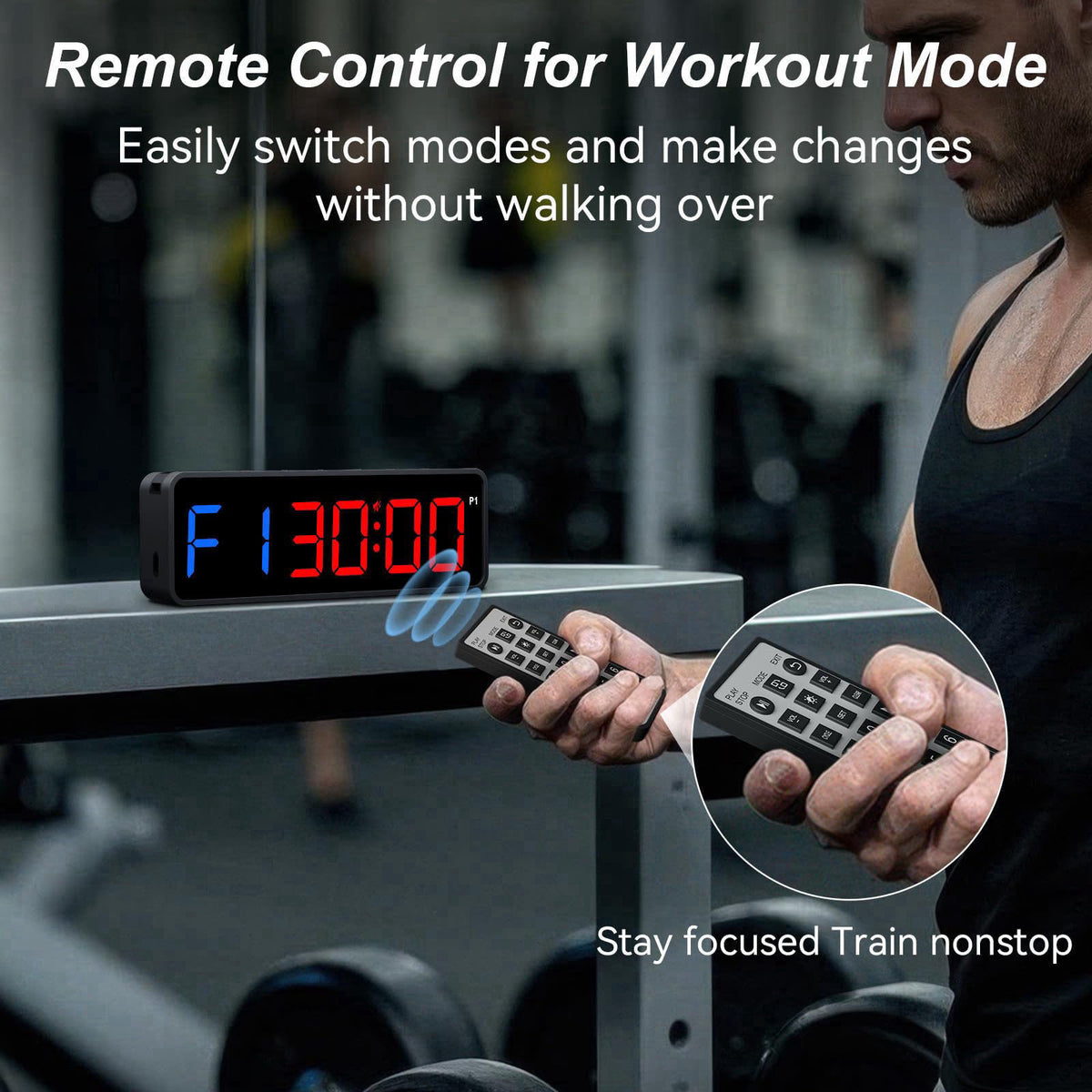 Acedeck Portable Gym Timer Clock: Fitness Digital Clock with Strong Magnet – packaging and label