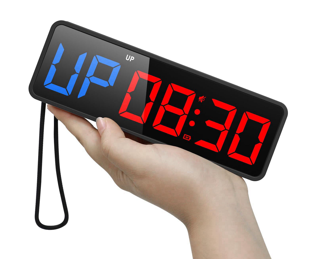 ANJANK Small Portable Gym Timer Clock, Strong Magnet, Workout Interval Timer with Powerful Battery, Stopwatch, Remote Co