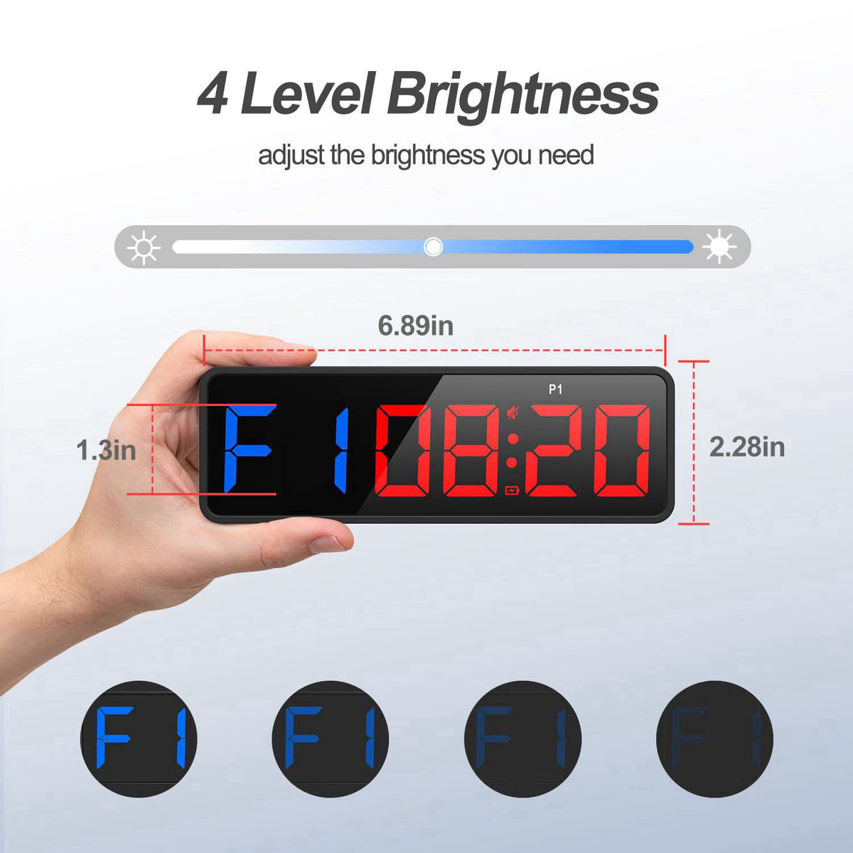 ANJANK Small Portable Gym Timer Clock, Strong Magnet, Workout Interval Timer with Powerful Battery, Stopwatch, Remote Co