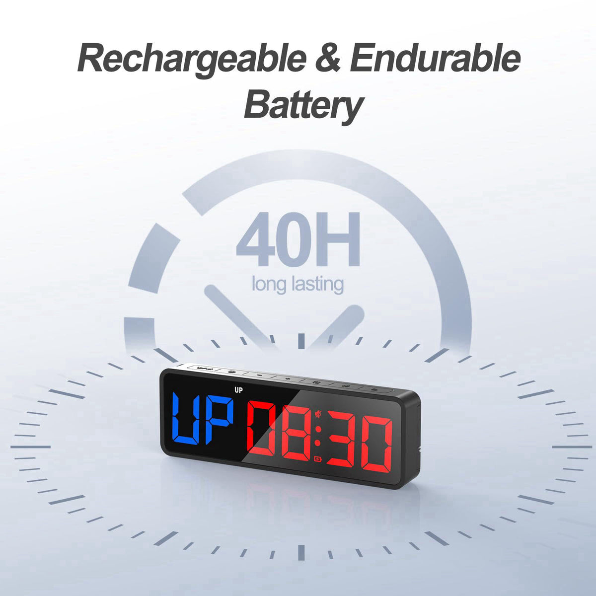 ANJANK Small Portable Gym Timer Clock, Strong Magnet, Workout Interval Timer with Powerful Battery, Stopwatch, Remote Co