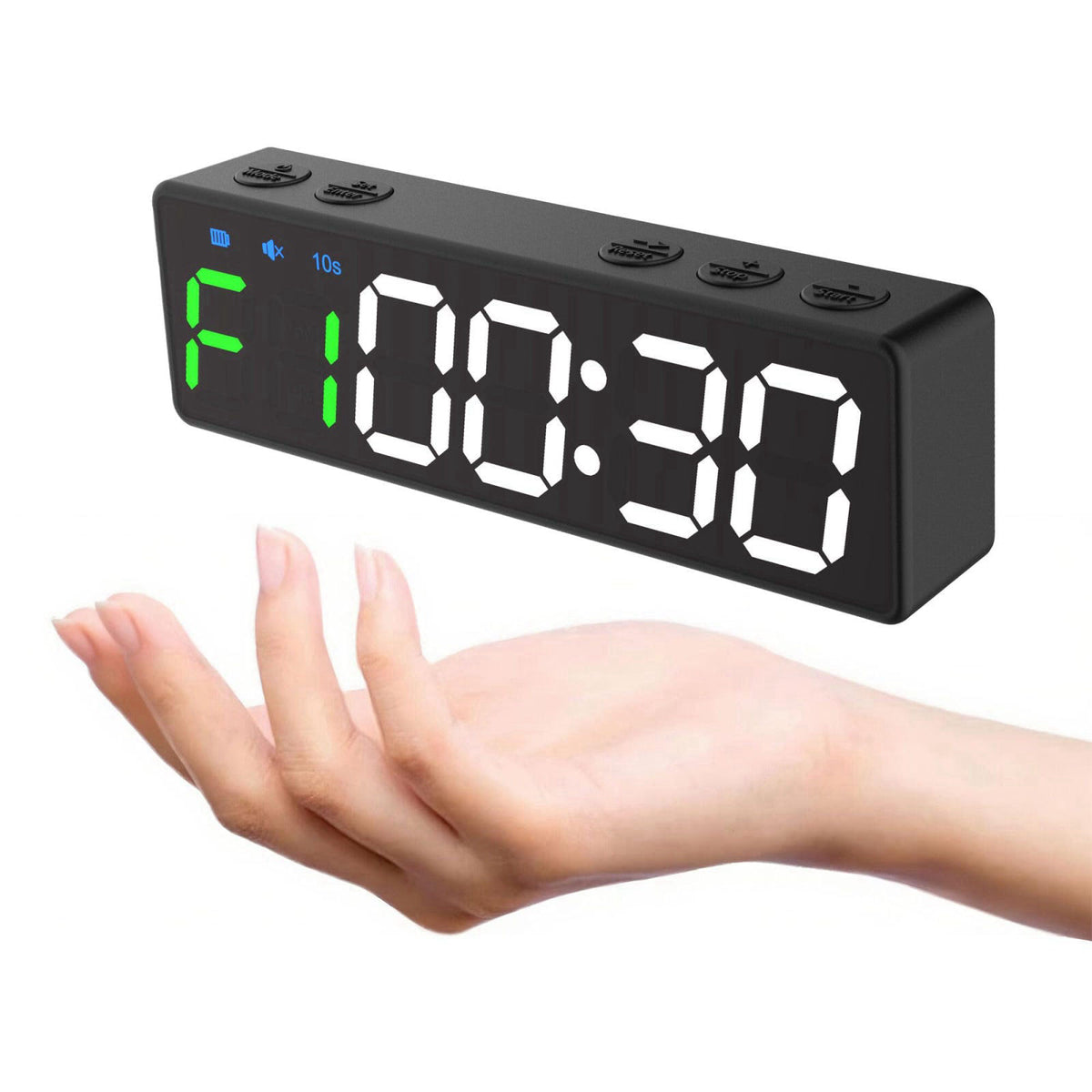 BXF SPORTS Mini Portable Gym Timer Clock, Large LED Digital Display Screen, Powerful Magnet, Powerful Battery, Count up/