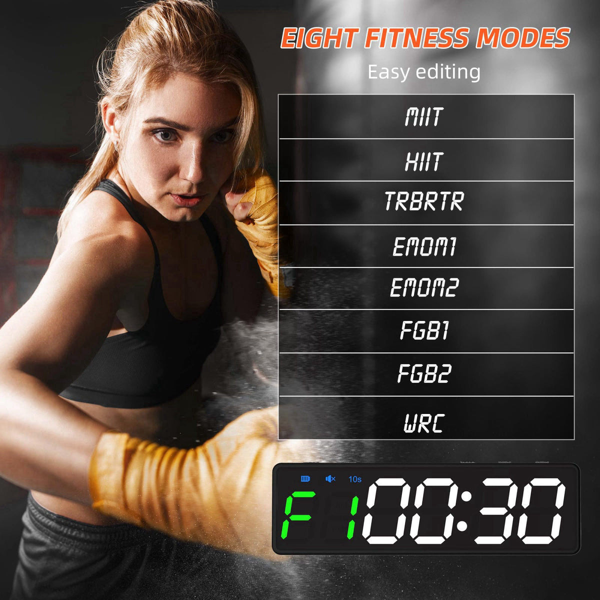BXF SPORTS Mini Portable Gym Timer Clock, Large LED Digital Display Screen, Powerful Magnet, Powerful Battery, Count up/
