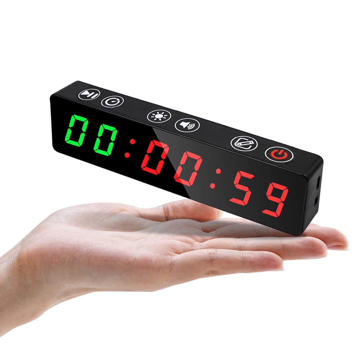 Jhering Gym Timer, Portable, Interval Timer with Rechargeable Battery and Built-in Magnet, LED Digital Anti Vertigo Disp