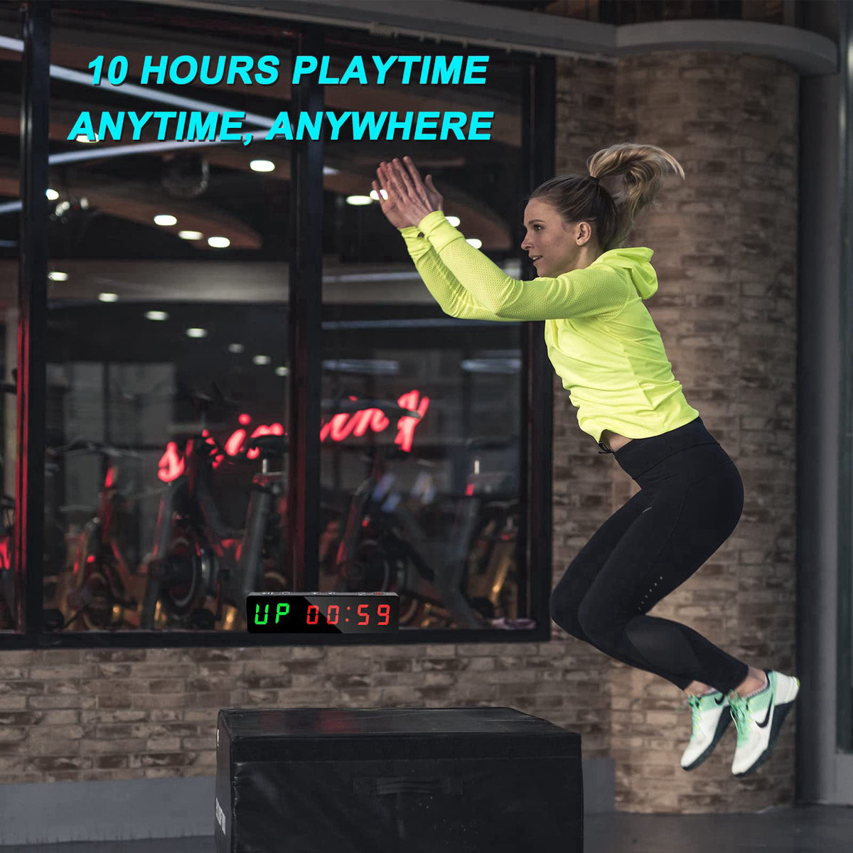 Jhering Gym Timer, Portable, Interval Timer with Rechargeable Battery and Built-in Magnet, LED Digital Anti Vertigo Disp