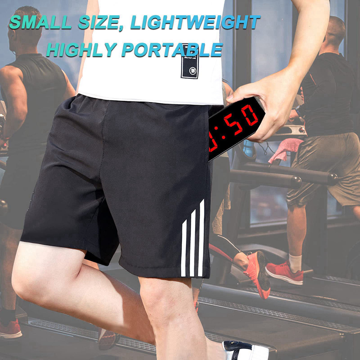 Jhering Gym Timer, Portable, Interval Timer with Rechargeable Battery and Built-in Magnet, LED Digital Anti Vertigo Disp