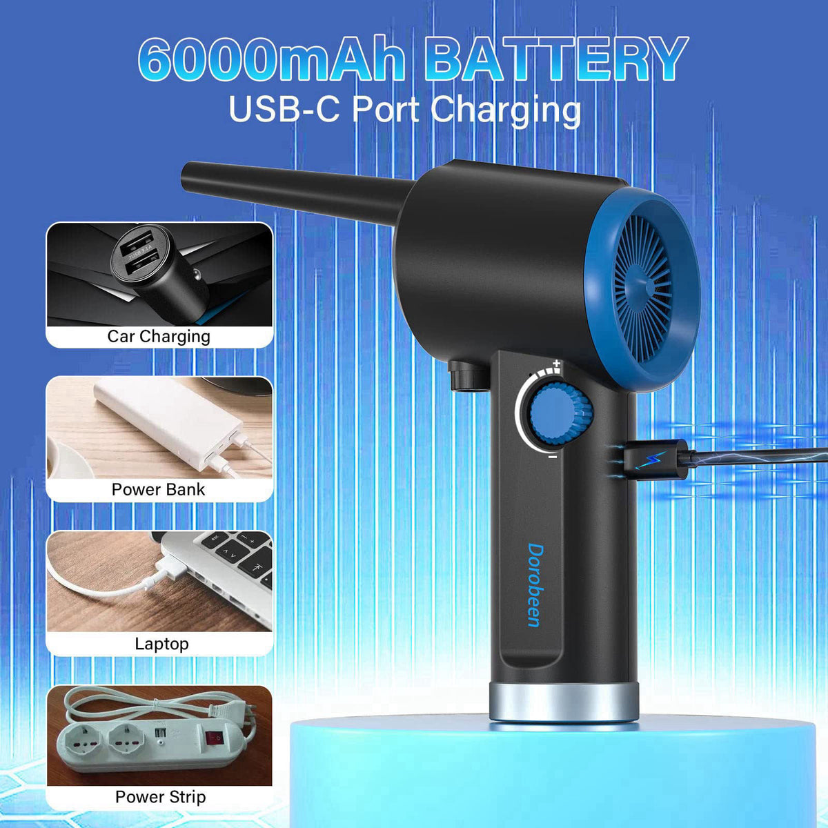 Dorobeen Compressed Air Duster, Electric Air Duster, Cordless Air Duster, Canned Air Duster for Computer, Keyboard Clean