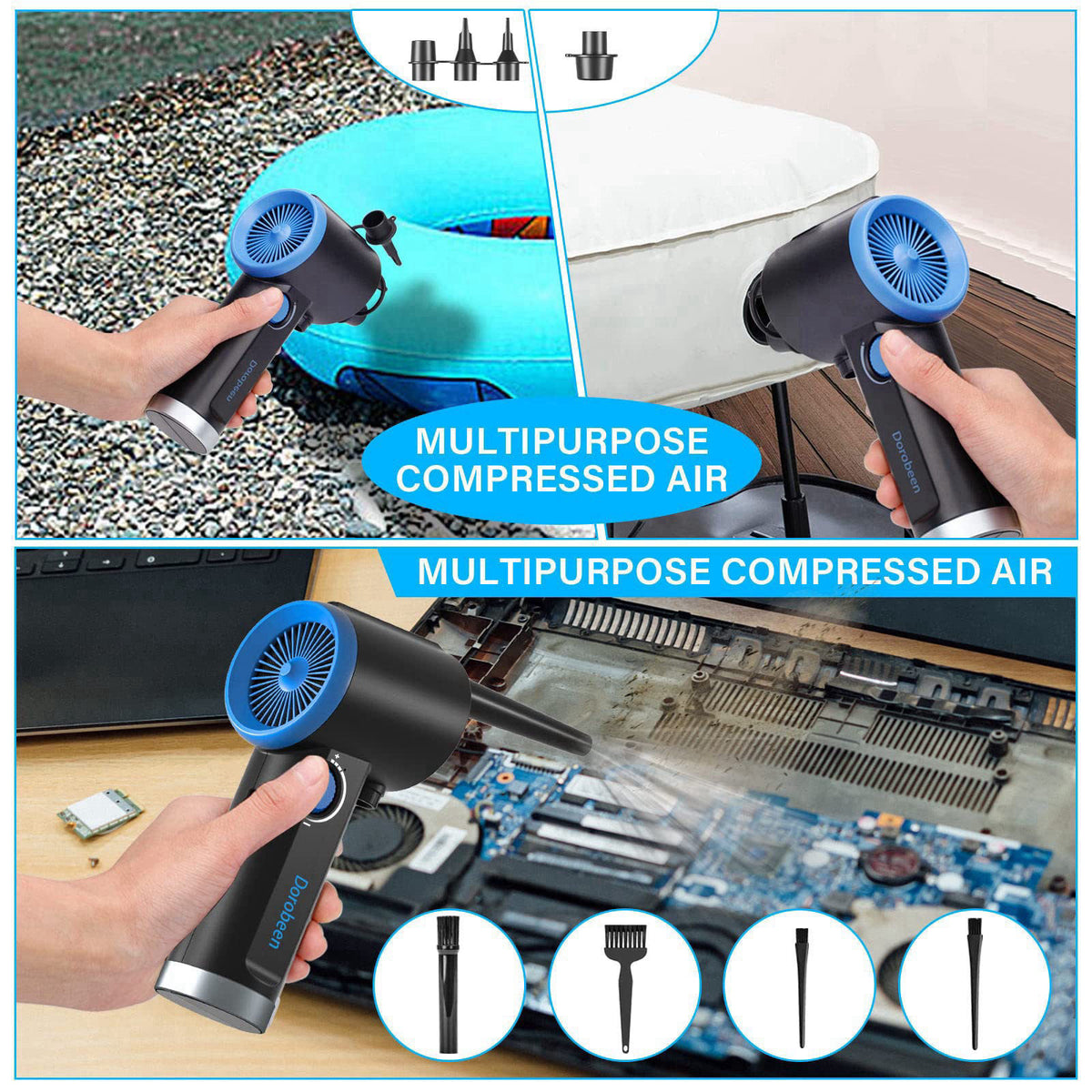 Dorobeen Compressed Air Duster, Electric Air Duster, Cordless Air Duster, Canned Air Duster for Computer, Keyboard Clean