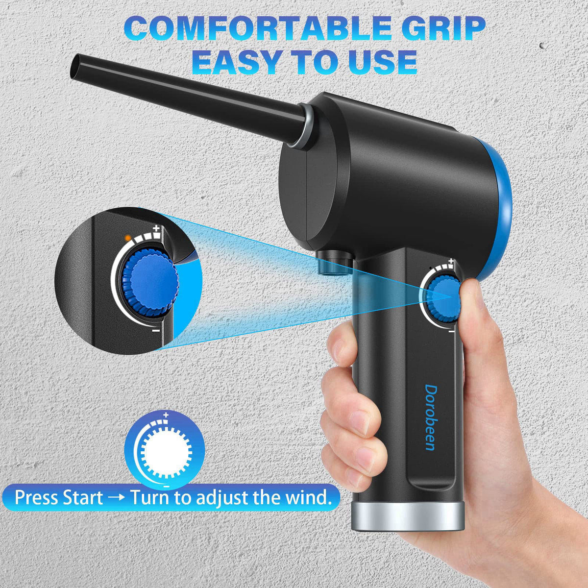 Dorobeen Compressed Air Duster, Electric Air Duster, Cordless Air Duster, Canned Air Duster for Computer, Keyboard Clean