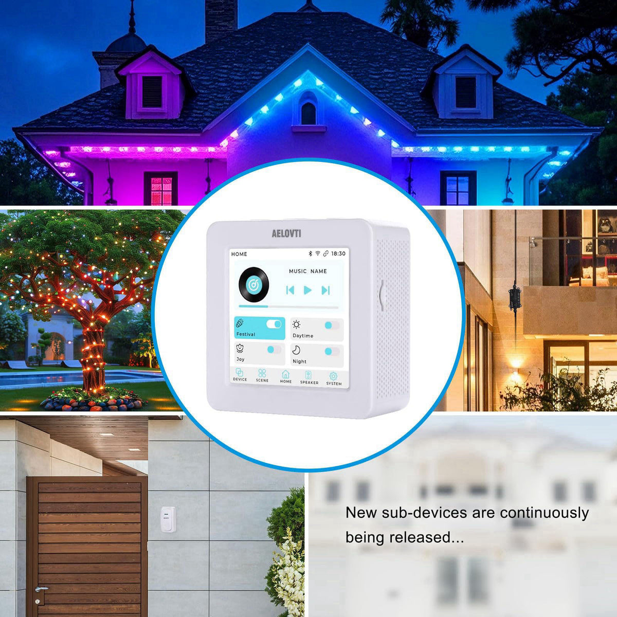 AELOVTI Smart Courtyard Butler 3.5 Touch Screen Tuya App, DIY Scene for Multi-Device Sync Control Including Light,Breake