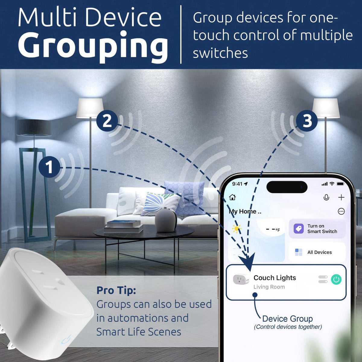 eKyro Smart Plug Energy Monitoring | Compatible with Alexa, Google Home Assistant, iPhone, Siri, Android, Power Tracking