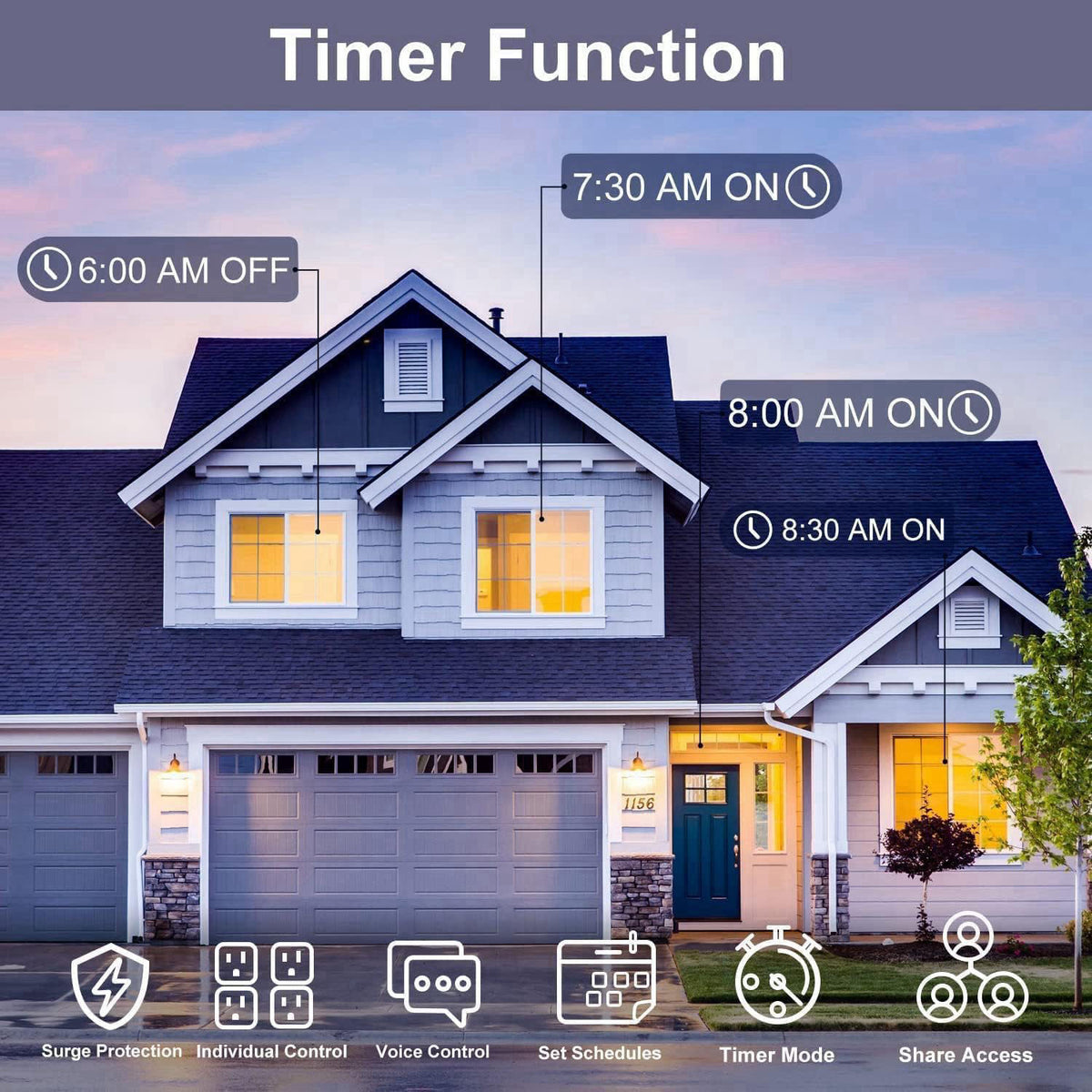 XENON ZigBee Power Strips, Voice/APP/Timer, 4 Individually Controlled Outlets, Compatible with Alexa Google Home, Need Z