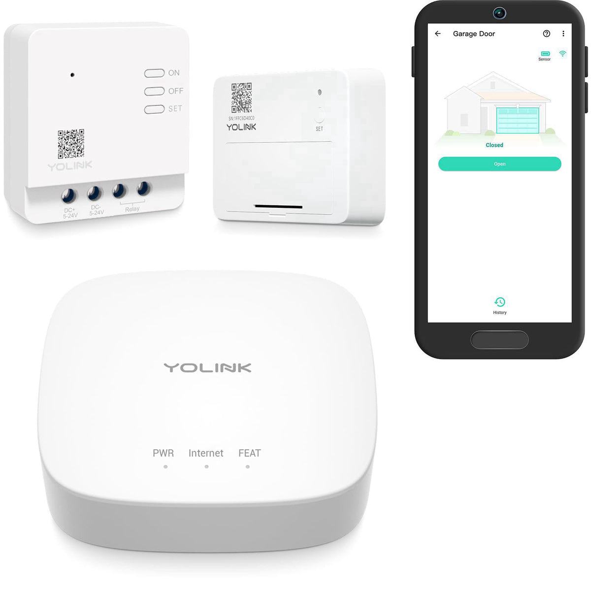YoLink Garage Door Kit: Controller + Sensor + Hub