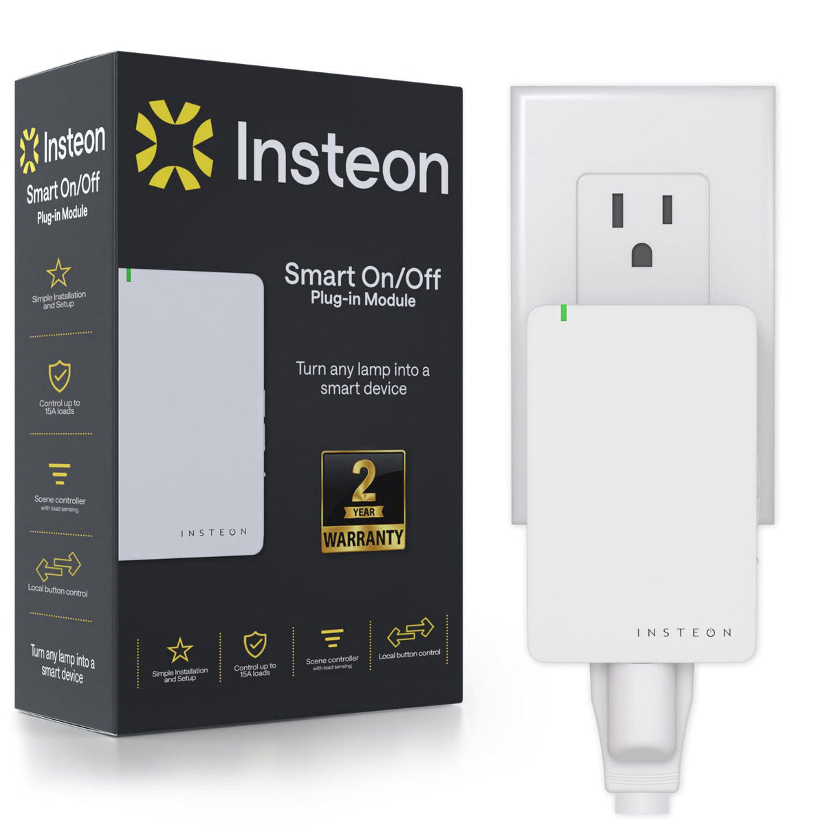 Insteon Smart On/Off Plug-in Module, 1800W Indoor Smart Outlet - 2635-222 – product photo (Plugs)