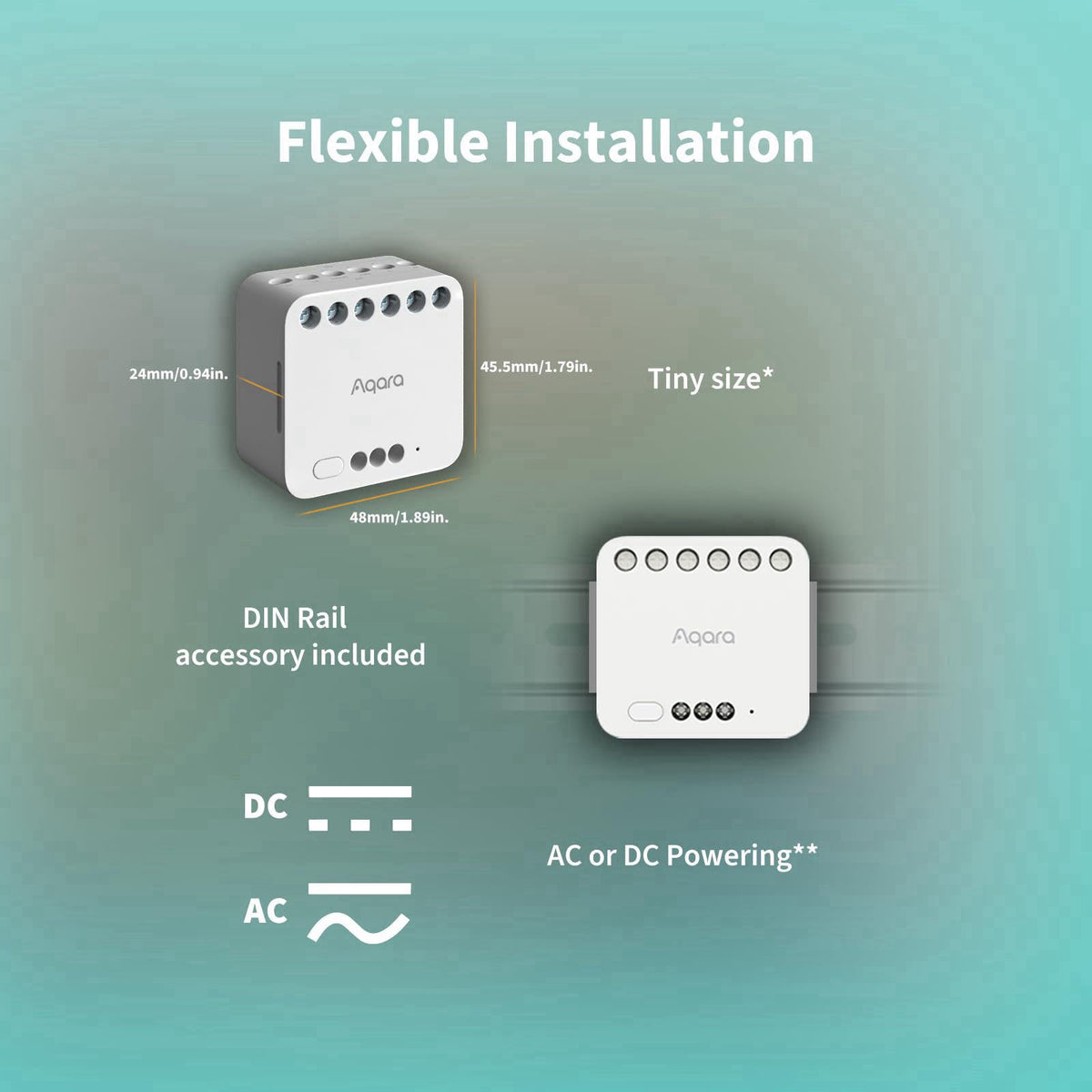 Aqara Dual Relay Module T2, Requires a Neutral Line and Aqara Zigbee3.0 Hub – product photo (Modules)